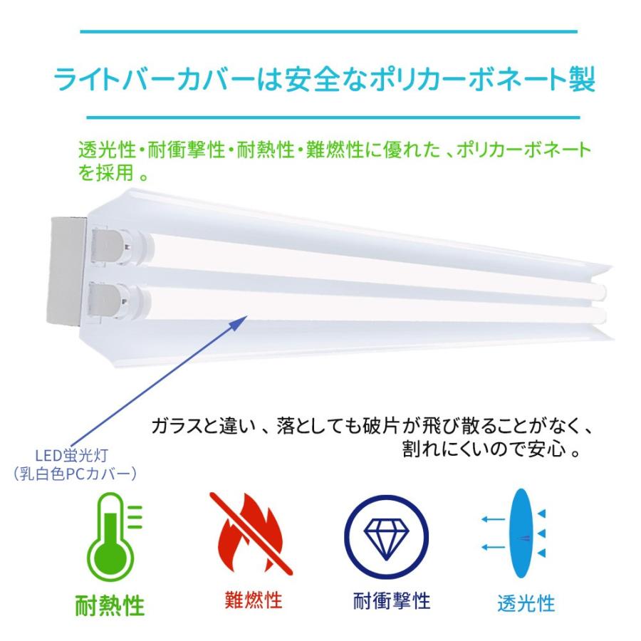笠付トラフ型led蛍光灯器具 40W型 2灯式 笠付照明器具 40w led蛍光灯器具 トラフ型 led照明器具40w2灯 ledベースライト 40W型2灯 天井直付型 笠付照明器具 10台_7