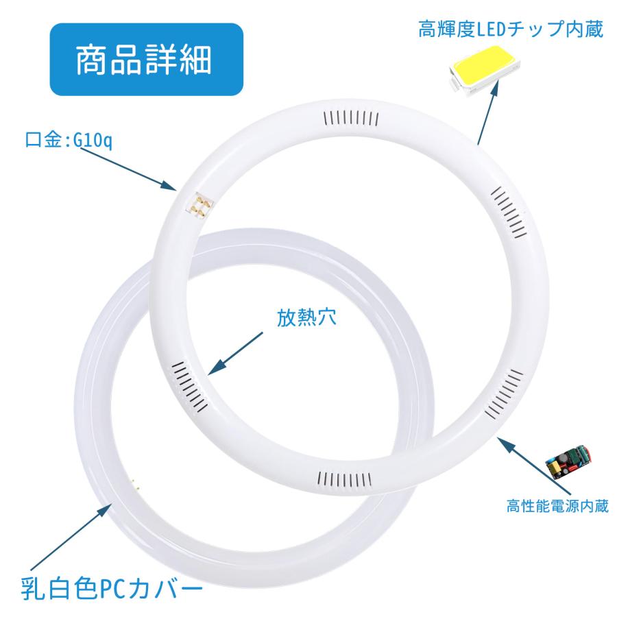 led蛍光灯 丸型 30形 丸形蛍光灯30形 LEDランプ丸形30W型 蛍光灯LED 30W形相当 FCL30代替 丸形LEDランプ 昼光色 昼白色 電球色 サークライン グロー式工事不要｜meikou-corp｜07