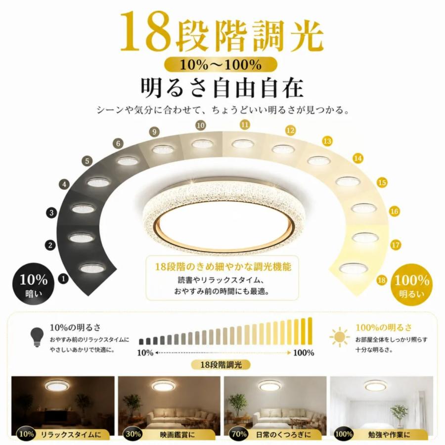 シーリングライト led 10畳 12畳 14畳 調光調色 薄形 木目調リモコン付き LEDシーリングライト10畳用  照明器具 天井照明  おしゃれ   常夜灯 タイマー洋室和室 |  | 05