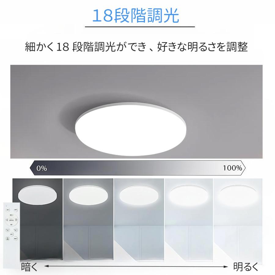 シーリングライト led 6畳 調光調色 薄形 リモコン付き LEDシーリングライト6畳 照明器具 天井照明  6畳用 おしゃれ  軽い 常夜灯 タイマー洋室 和室 6畳用 4台 |  | 03