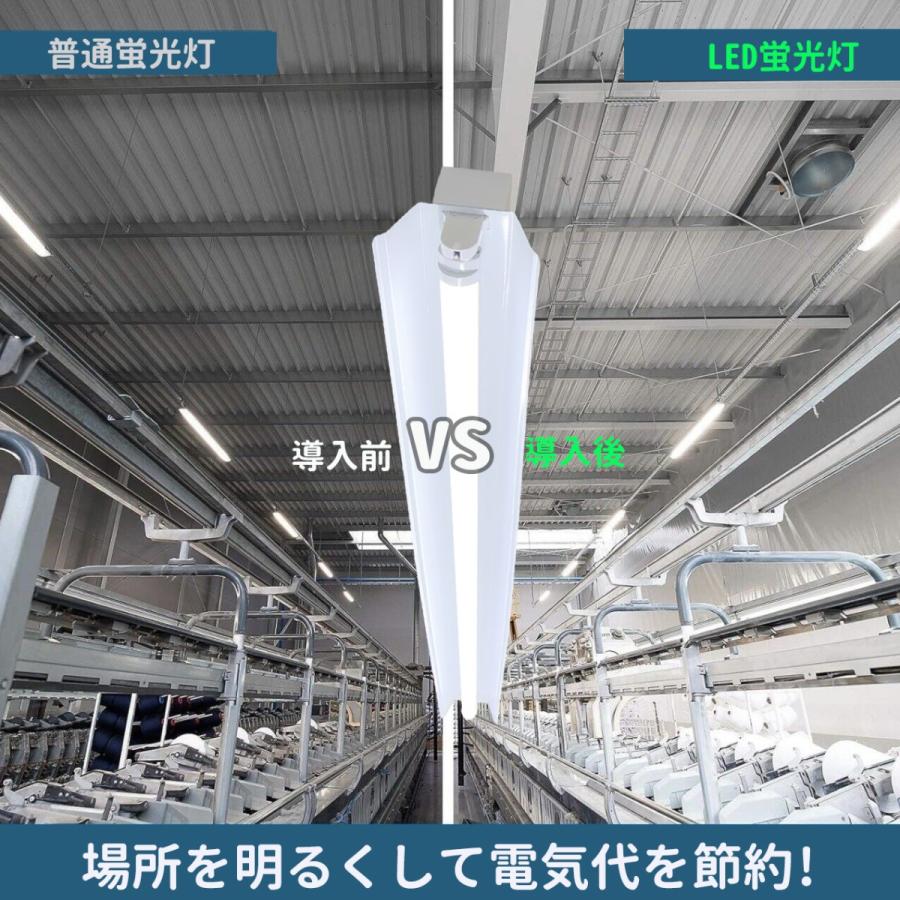 笠付トラフ型led蛍光灯器具 40W型 1灯式 笠付照明器具 40w led蛍光灯器具 トラフ型 led照明器具40w1灯 ledベースライト 40W型1灯 天井直付型 笠付照明器具 10台_8