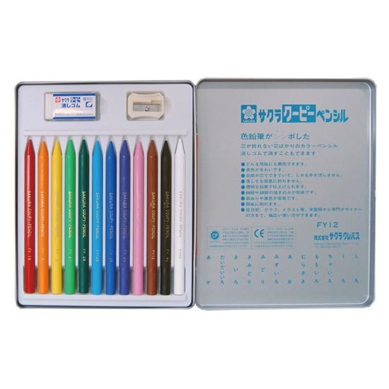 サクラクレパス クーピーペンシル 12色 缶入 : 名港ショップヤフー店