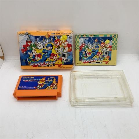 ロックマン4 新たなる野望！！　ファミコンソフト　箱.説明書付 ロックマン4 新たなる野望!/ファミコン(FC)/中古/箱・説明書あり