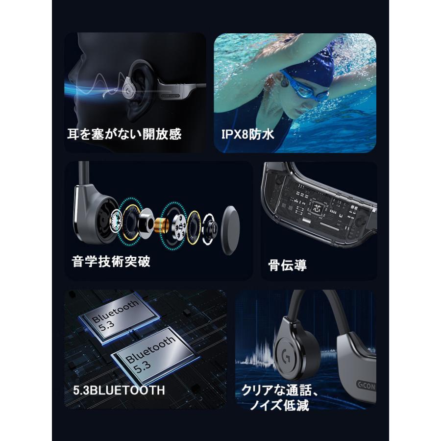 ワイヤレスイヤホン 骨伝導イヤホン Bluetooth5.3 プラグ型 IPX8防水 低遅延 軽量 高音質 重低音 自動ペアリング シリコン素材 三つのタイプ合併｜meikyo2022｜07
