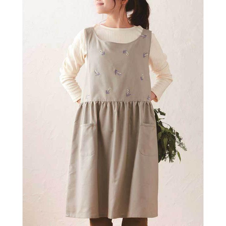 エプロン すずらん アネモネ柄 刺繍 着やすい 綿100 おしゃれ フラワー かわいい 上品 華やか コットン 綿 カジュアル レディース 女性 キッチン 料理 F21 062 Goods Kobe ヤフーショップ 通販 Yahoo ショッピング