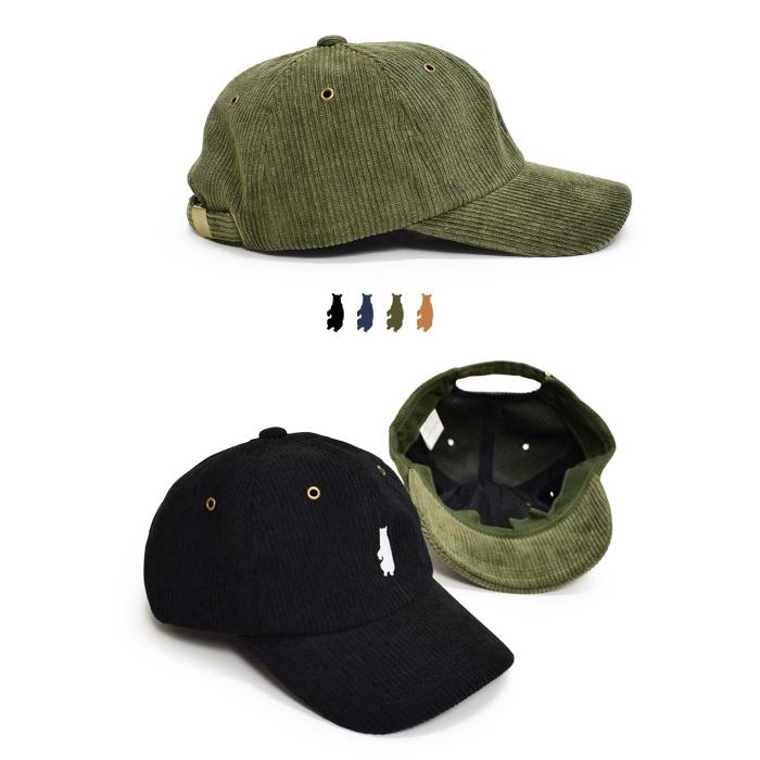 コーデュロイ ベア 6パネル キャップ クマ くま 熊 帽子 ロゴ 刺繍 サイズ調節 ローキャップ カジュアル シンプル アジャスター ワンポイント 男女兼用 H18 728 Goods Kobe ヤフーショップ 通販 Yahoo ショッピング