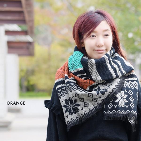 ストール ノルディック かわいい ネイティブ 大判 メンズ レディース