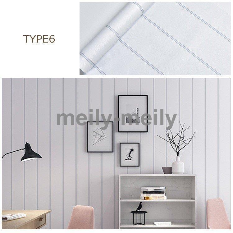 壁紙 Diy はがせる のり付き ストライプ柄 チェック おしゃれ 白 黒 塩系かっこいい シンプル Bz Lm Meily Closet 通販 Yahoo ショッピング