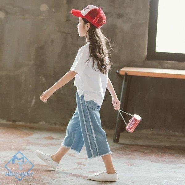 韓国子供服 女の子 Tシャツ ジーンズ 上下セット カジュアル キッズ 夏服 子供服 お出かけ 海外旅行 110 1 130 140 150 160cm 超格安価格