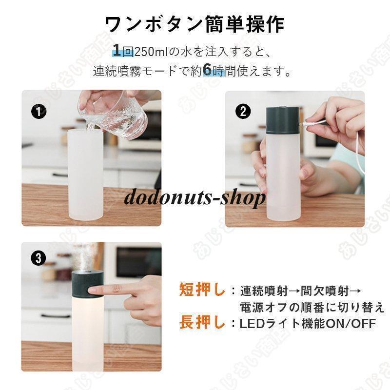 送料無料/即納】 加湿器 アロマ 車用 ナノミスト 常夜灯 加湿空気清浄機 音波式 花粉症対策 小型 寝室 卓上加湿器 U オフィス 静音 コンパクト 加湿器 ARTRIP 卓上Kururu ミニ加湿器 充電式 回転式 静音 ホワイト