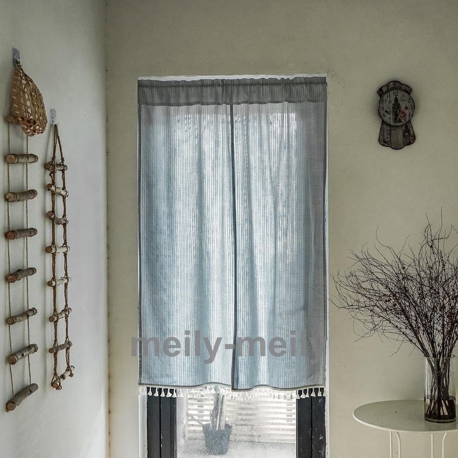のれん 北欧 洗面所 玄関 キッチン ロング 綿 目隠し 暖簾 おしゃれ 勝手口 リネン風 無地 部屋 コットン ドア 間仕切り