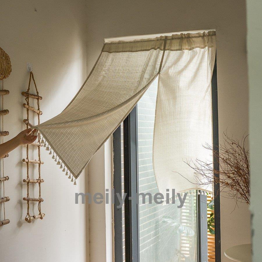 のれん 北欧 洗面所 玄関 キッチン ロング 綿 目隠し 暖簾 おしゃれ 勝手口 リネン風 無地 部屋 コットン ドア 間仕切り