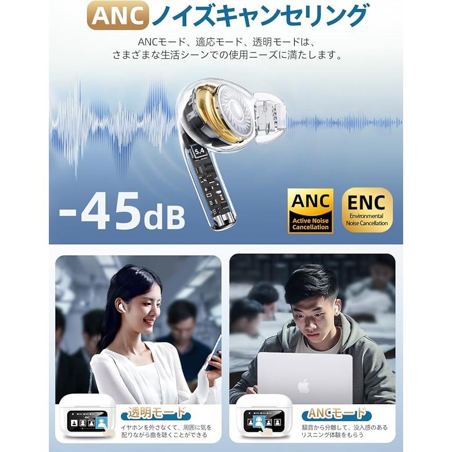 ワイヤレスイヤホン Bluetooth5.3 Hi-Fi音質 bluetoothイヤホン