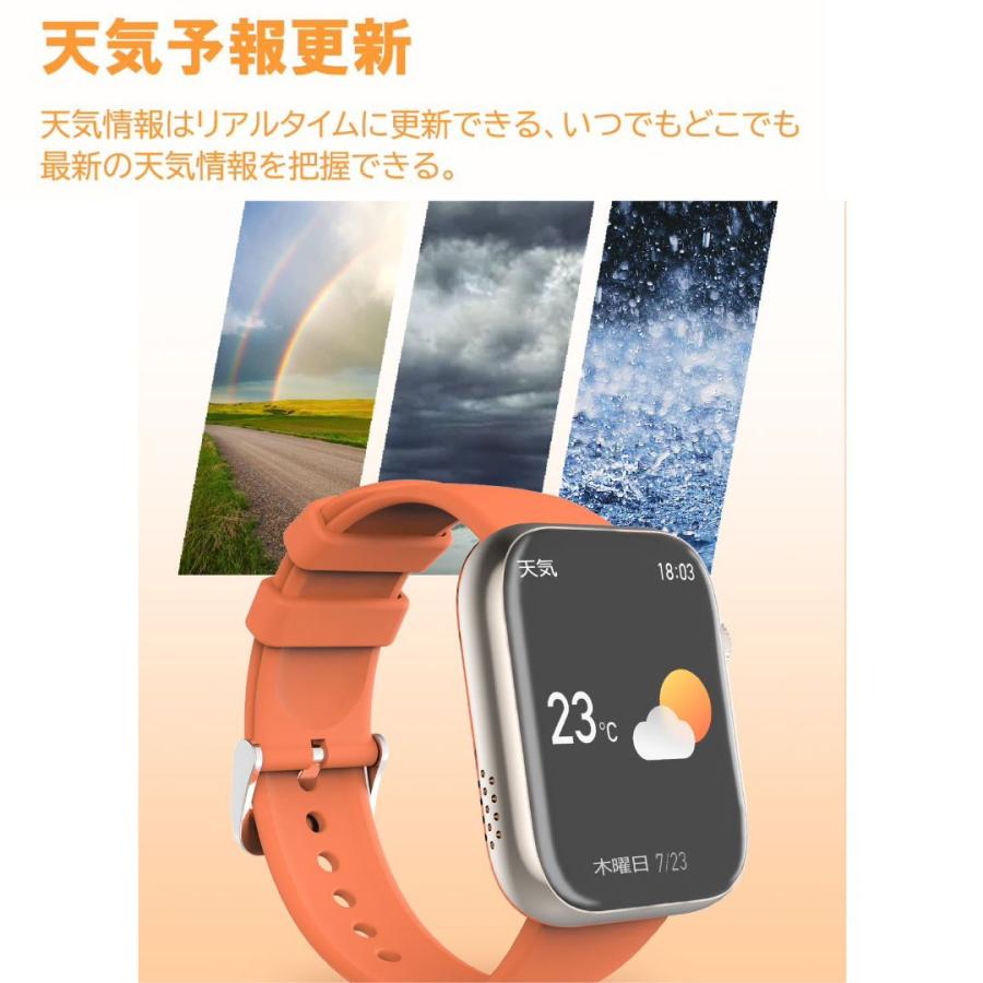 スマートウォッチ 2023年最新モデル Bluetooth通話機能 心拍数 血圧 血 