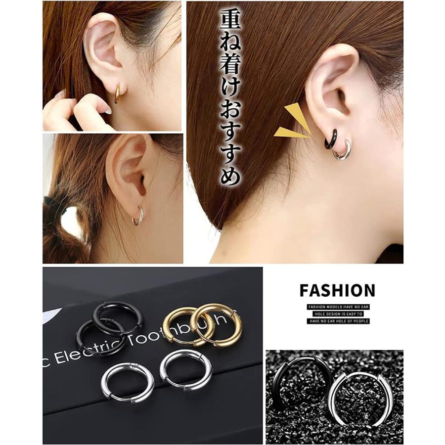 今季ブランド 12mm フープピアス シルバー ステンレス メンズレディース 2個セット 韓国 10mm フープピアス シルバー ステンレス メンズレディース 2個セット 韓国