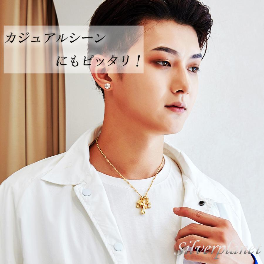 大決算セール トリプル クロスネックレス シルバー925×24k ジルコニア