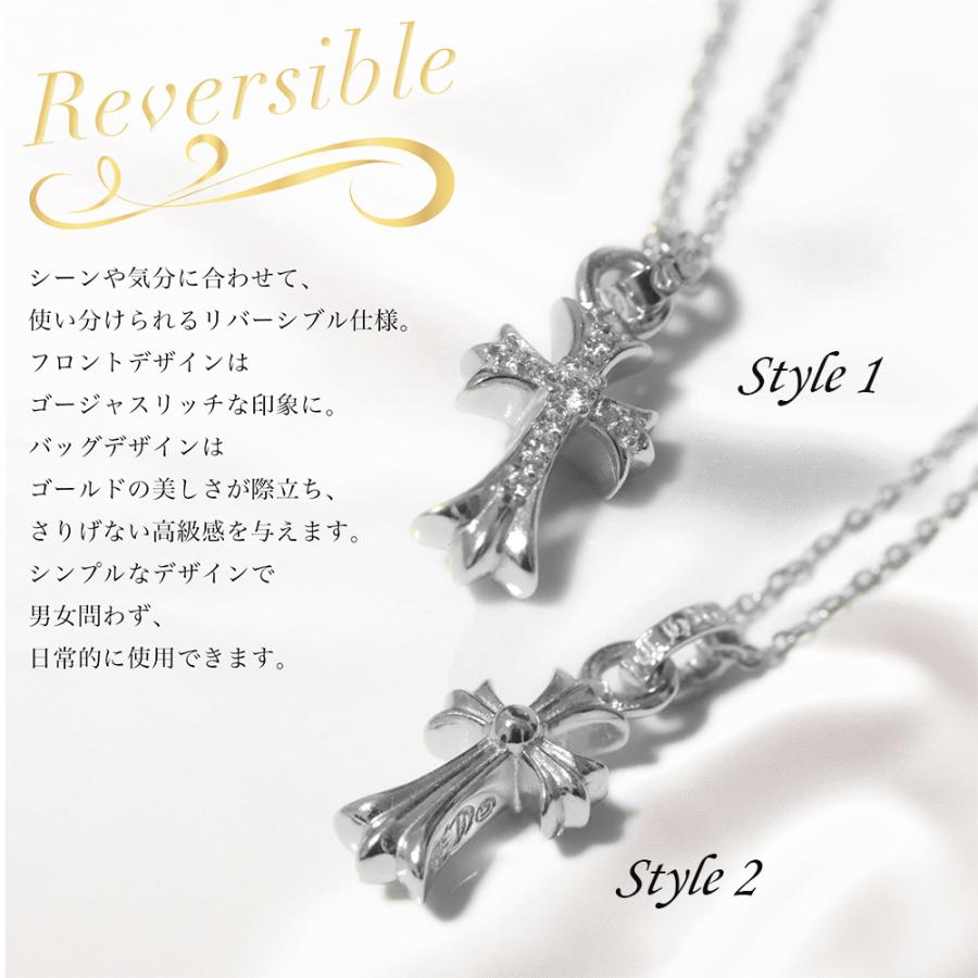 クロスネックレス メンズ レディース 18k 18金 シルバー925 ゴールド タイニーファット ベビーファット クロス ネックレス シングル ジルコニア プレゼント｜meiring｜10