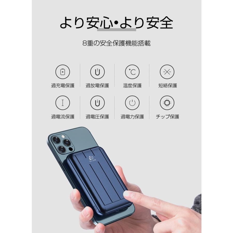 【クーポンで2180円★5/16まで】ワイヤレスモバイルバッテリー 10000mAh 磁気吸着 Type-C入力/出力 ワイヤレス出力 PD QC QI対応 iphone13用 20W高速充電｜meiseishop｜12