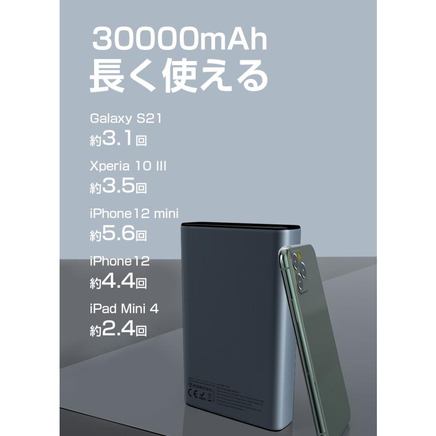 モバイルバッテリー 30000mAh大容量 防災電源 Type-C 100W出力充電器 PD超急速充電 SCP/VOOC対応 同時充電 iPhone17充電 PSE認証【PL保険加入済み製品・安心】 | 明誠 | 06