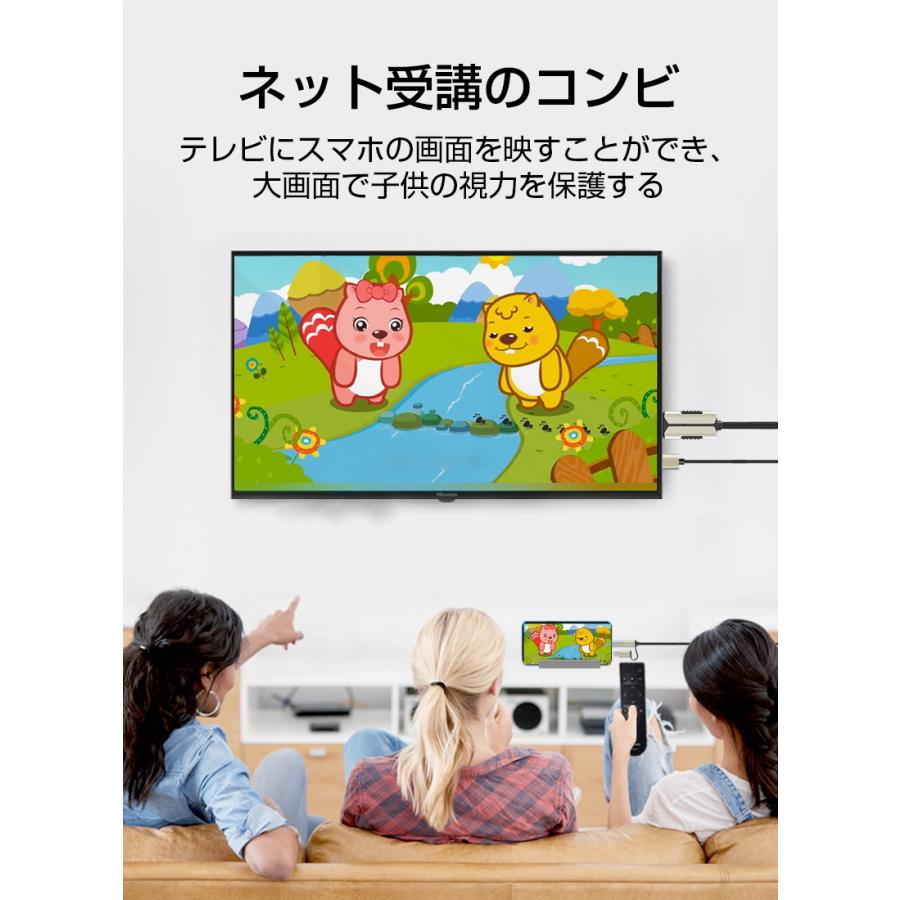 ミラーリングケーブル HDMI変更ケーブル ミラーキャスト Micro Type-C iPhoneコネクター付き ストリーミング端末 テレビにスマホの画面を映す｜meiseishop｜14
