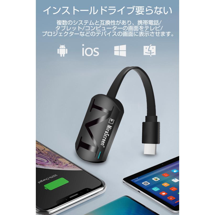 ミラーリング ミラキャスト ワイヤレス HDMI Windows MAC OS スマホ タブレット PC対応 1080 テレビで Youtubeを見る iphoneテレビ出力 日本語説明書｜meiseishop｜06