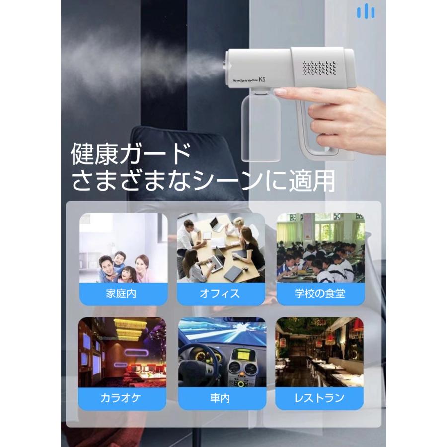 ナノスプレーマシーン ナノスプレーガン 家庭用消毒噴霧器 ナノミスト 消毒ブルーライト 消毒滅菌 遠距離噴射 自動噴霧 USB充電式 Type-C 2000mAhバッテリー｜meiseishop｜15