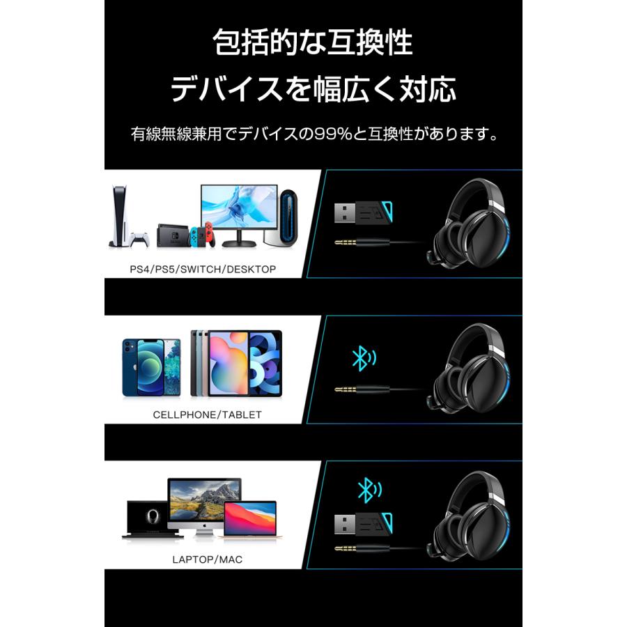 ヘッドホン ヘッドセット ワイヤレスイヤホン Bluetooth5.2 Bluetoothアダプタ付き ステレオ 50mm大口経ユニット HiFi音質 125時間スタンバイ 折畳み収納｜meiseishop｜17