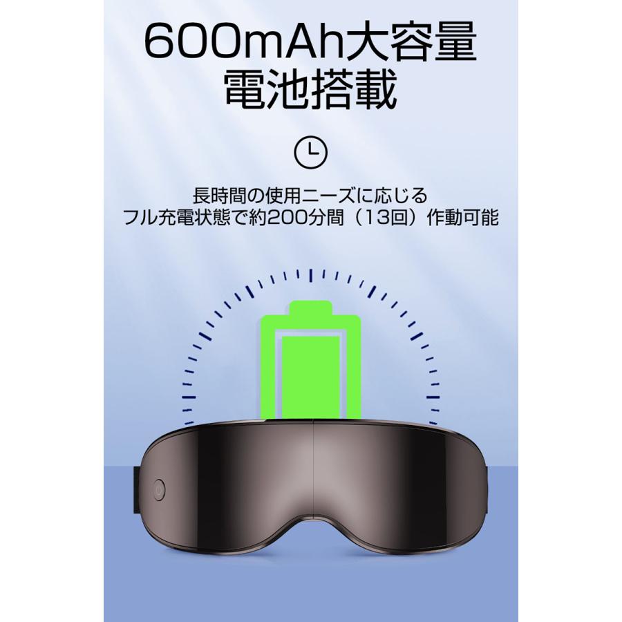 アイマッサージャー アイマスク 3D振動技術 可視デザイン 視界が遮ない 目元ケア 極上の目元エステ 眼精疲労改善 ブルートゥース音楽機能｜meiseishop｜15
