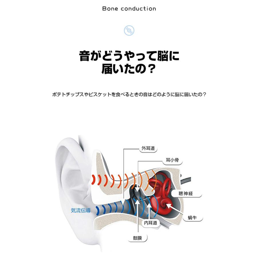 骨伝導ヘッドホン ワイヤレスイヤホン 骨伝導ヘッドセット ブルートゥースイヤホン Bluetooth 5.2 耳掛け式 TFカード対応 マイク内蔵 クリア通話 最大8時間再生｜meiseishop｜08