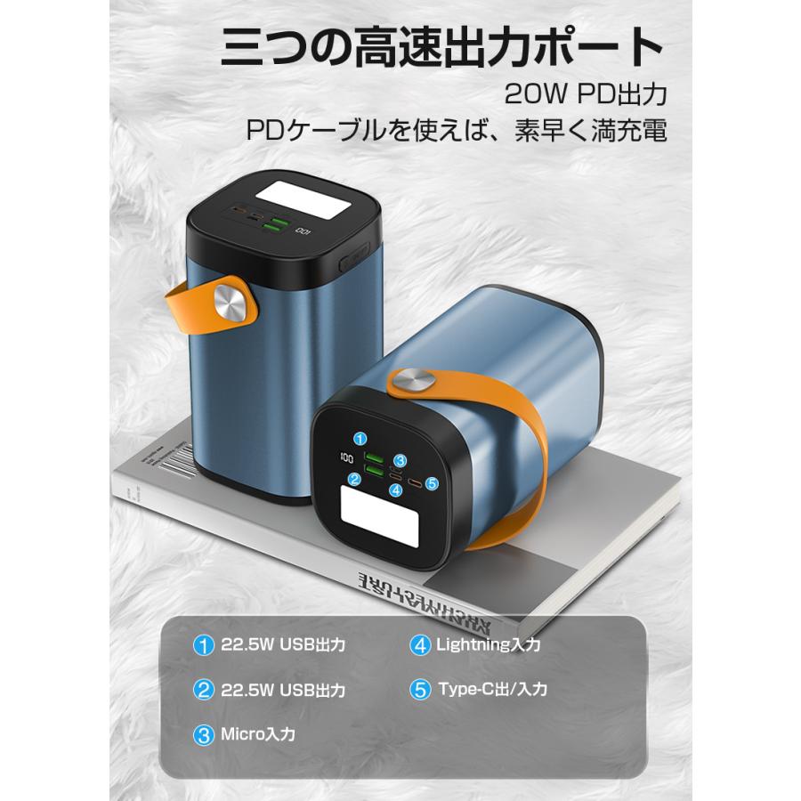 モバイルバッテリー 22.5Wパワーバンク 80000ｍAh 大容量 急速充電 家庭用小型蓄電池 パワーステーション ポータブル 携帯電話充電器 3つ出力ポート 同時充電｜meiseishop｜06