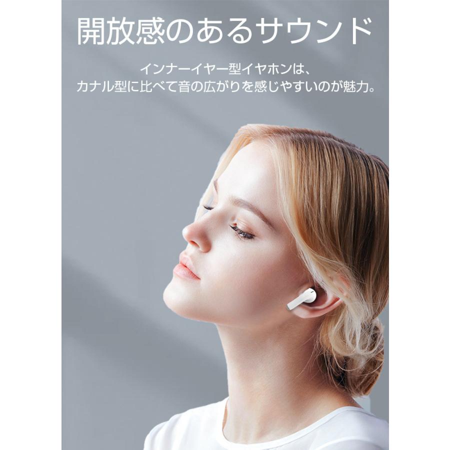 ワイヤレスイヤホン Bluetooth 5.2 マイク内蔵 ハンズフリー通話 Siri対応 iPhone/Android対応 充電ケース付き USB充電式 快適装着 長時間待機 90日間保証付｜meiseishop｜12