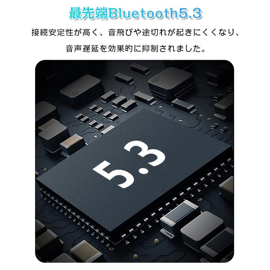 ワイヤレスイヤホン Bluetooth5.3 周囲の音が聞こえる ハンズフリー通話 ビジネス テレワーク 運転 作業 スポーツ Siri対応 90日保証付き 日本語取扱説明書｜meiseishop｜07