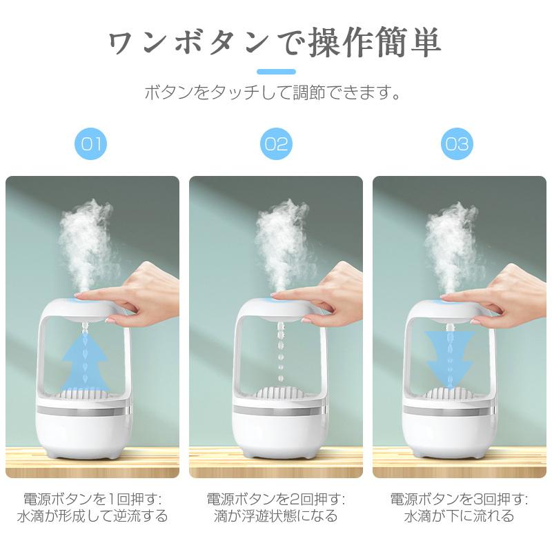 明誠 アンチグラビティ加湿器 500mL大容量 水タンク 卓上 据え置き