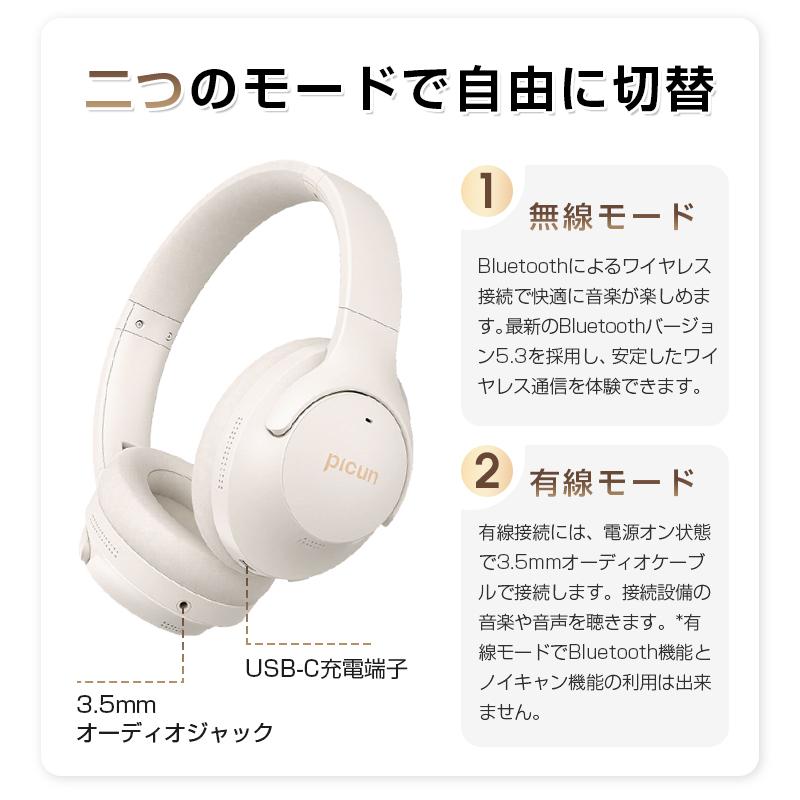 明誠 ワイヤレスヘッドホン イヤホン ヘッドセット Bluetooth5.3 ANC