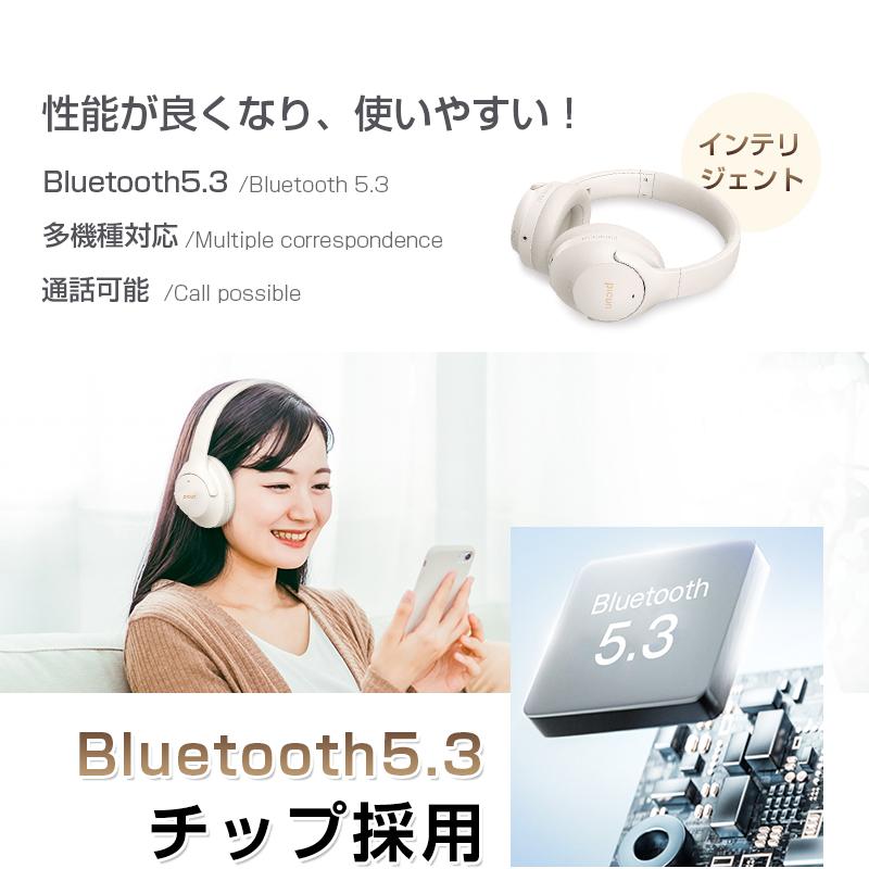 ワイヤレスヘッドホン ヘッドセット Bluetooth5.3 ゲーミングイヤホン 3.5mmオーディオケーブル付き 有線無線両用 USB充電 最大90時間持続 折りたたみ式｜meiseishop｜05