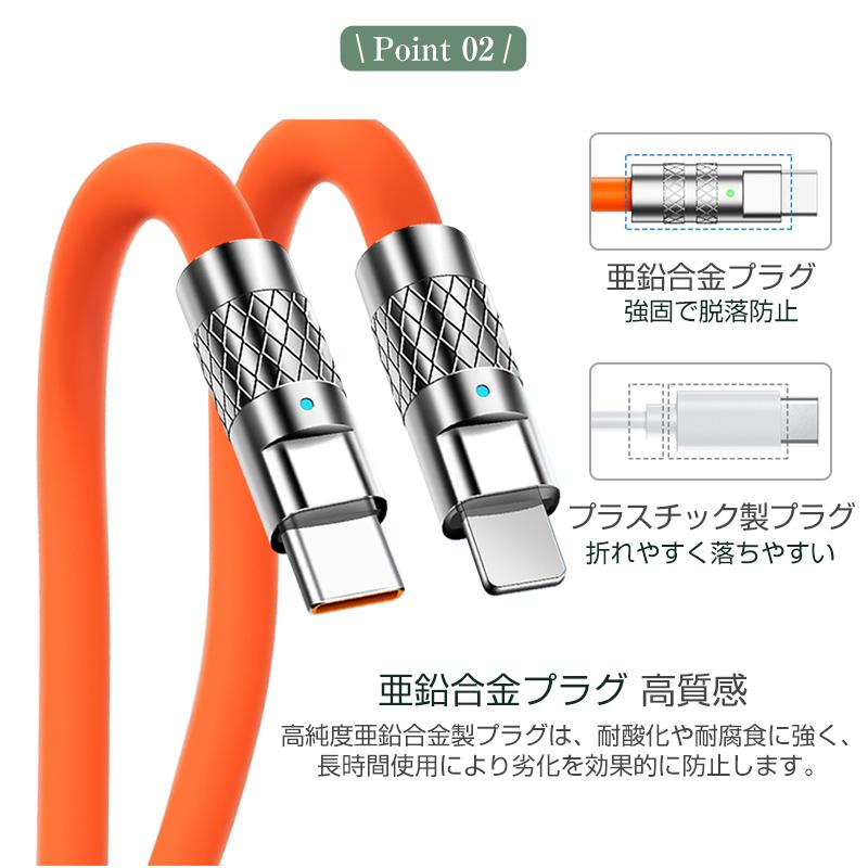 USB Type-Cケーブル ケーブル USB Type-C 亜鉛合金プラグ ケーブル 急速充電ケーブル 結束バンド付き シリコンケーブル 太い 1メートル iPhone15非対応｜meiseishop｜08