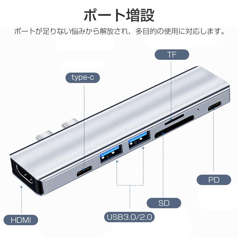 ドッキングステーション 7in1ドッキングハブ 多機能 USB ハブ Type-C ハブ PD急速充電対応 最大87W HDMI出力 USB3.0対応 2USB-Aポート SD/TFカードリーダー｜meiseishop｜18