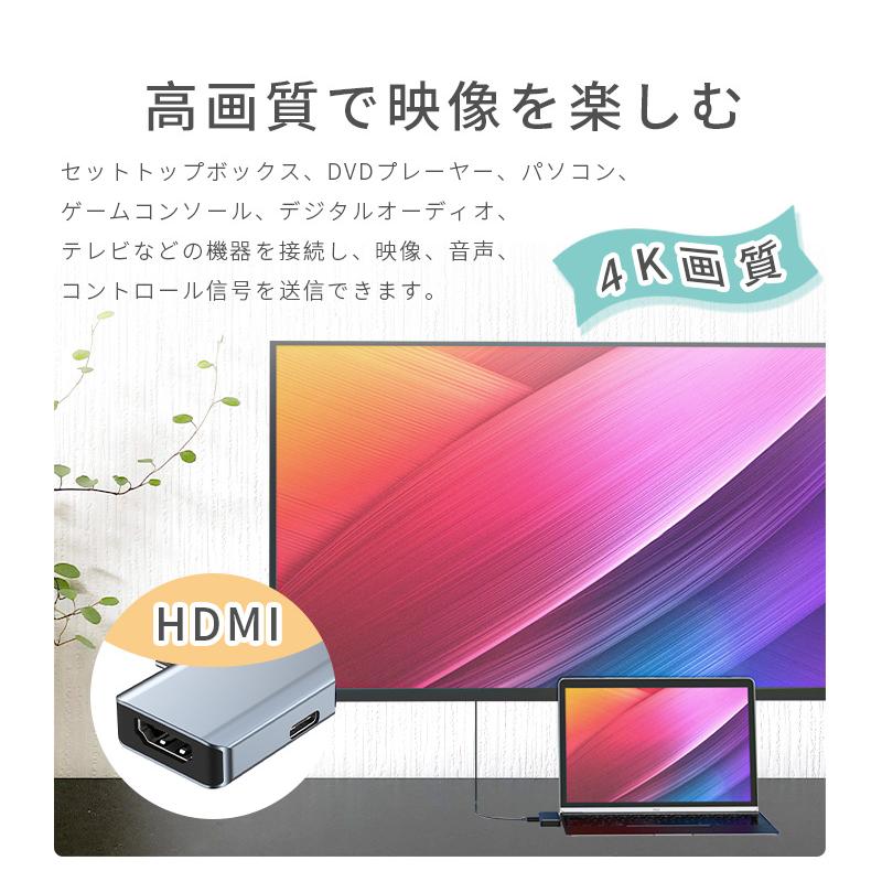 USBハブ ドッキングステーション 5in1 持ち運び便利 MacBook Pro / MacBook Air対応 Thunderbolt ダブルType-Cポート 2つUSBポート ハブ 90日保証付き｜meiseishop｜06