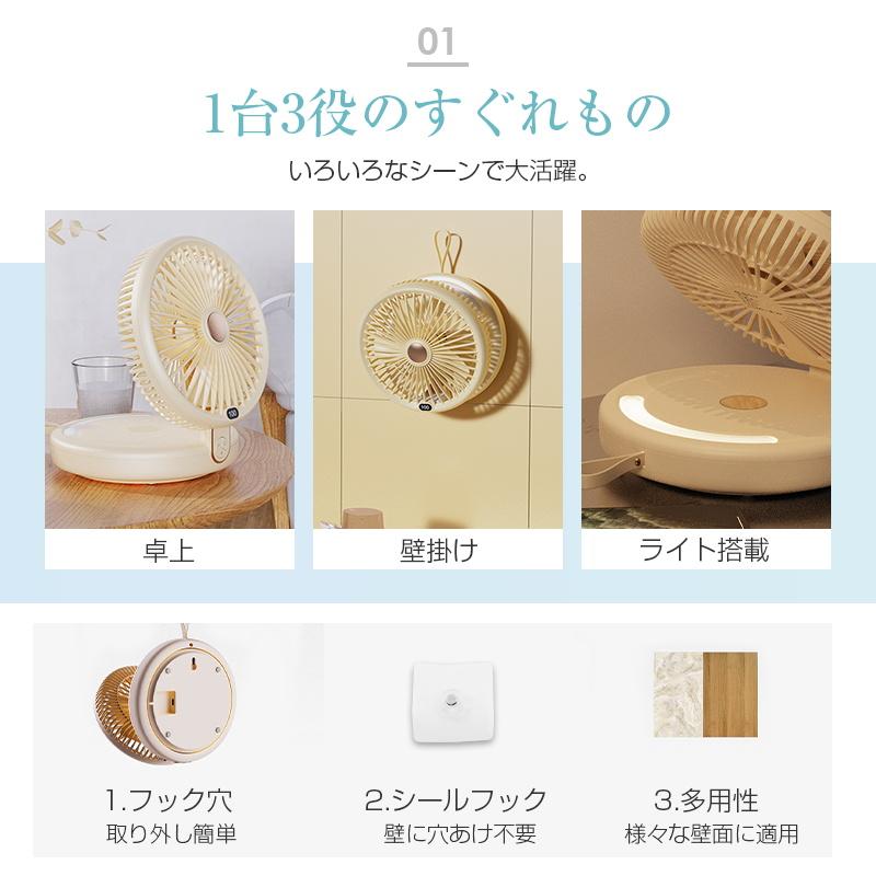 明誠 扇風機 多機能 デスクランプ ファン 卓上 壁掛け 2WAY仕様 5枚