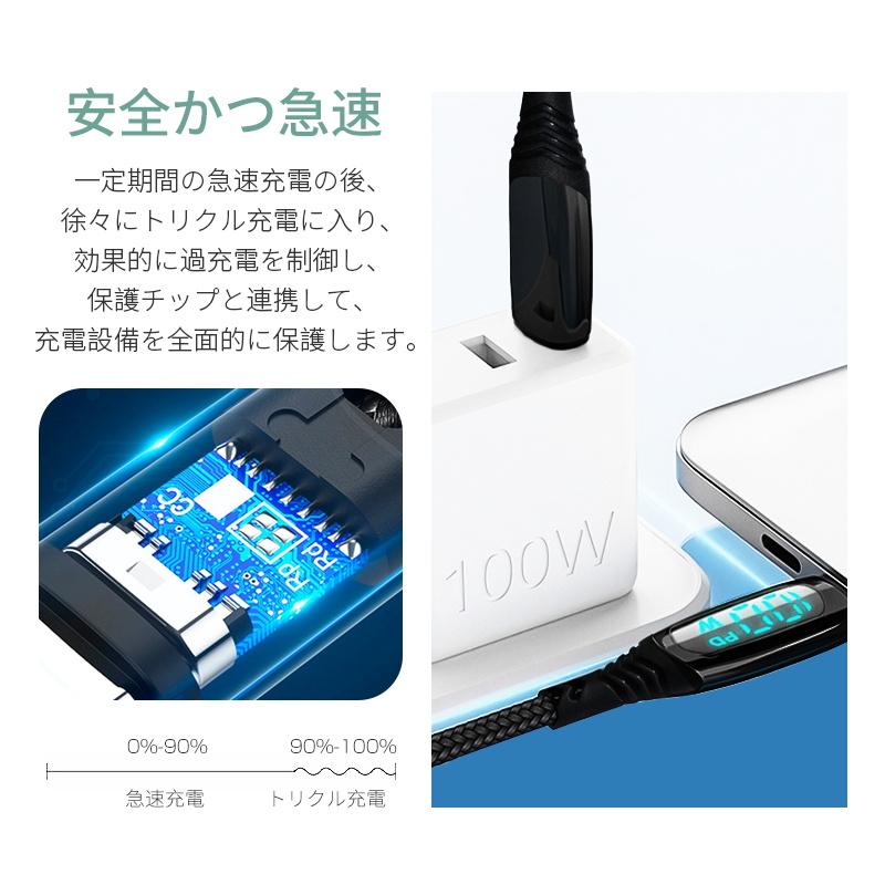 明誠 iPhone17ケーブル Type-C to Type-Cケーブル 長さ2m PD100W USB-C
