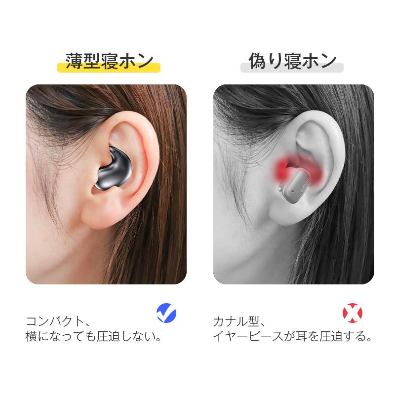 ワイヤレスイヤホン 睡眠用イヤホン 寝ホン Bluetooth5.3 睡眠防音 遮音 高音質 マイク内蔵 通話可 コンパクト 快眠グッズ iPhone iOS Androidに対応 90日保証付｜meiseishop｜08