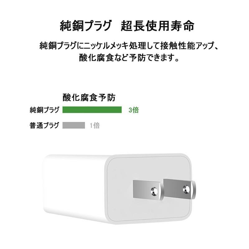 ACアダプター チャージャー 2.4A 超高出力 USB電源アダプター iPhone17/16 急速充電 スマホ充電器 ACコンセント iOS アンドロイド【PL保険加入済み製品・安心】 | 明誠 | 17