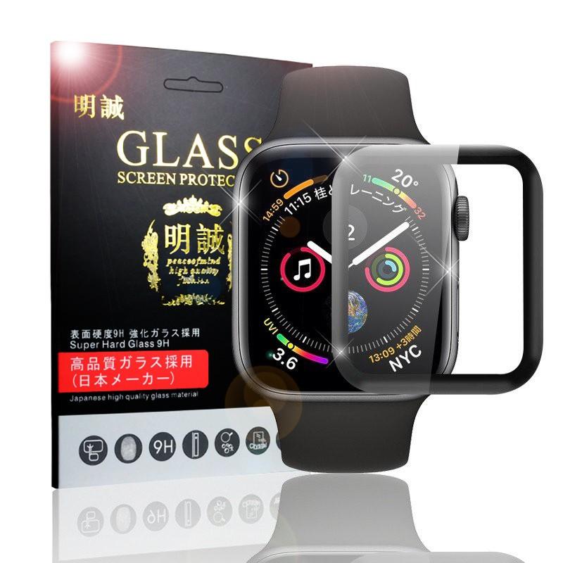 賜物 Apple Watch Series 4 5 6 3D全面保護 フルーカバー 強化ガラス保護フィルム ソフトフレーム 大人気 ガラスフィルム アップルウォッチ 曲面