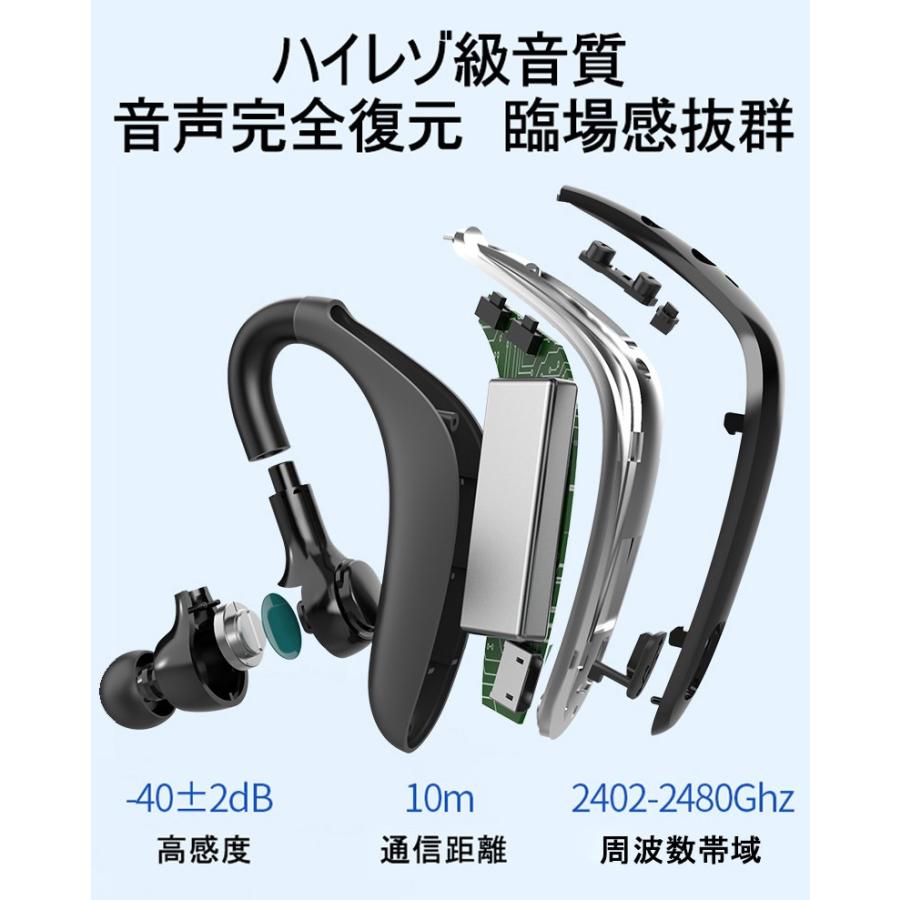 ワイヤレスイヤホン Bluetooth5.2 ブルートゥースヘッドホン 耳掛け型