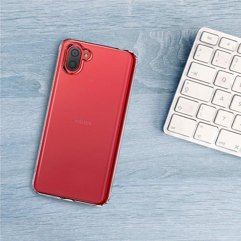 明誠 AQUOS R3 スマホケース スマホカバー 衝撃吸収 擦り傷防止 TPU シリコン 薄型 Qi充電対応 軽量 ソフト クリア 透明 ...