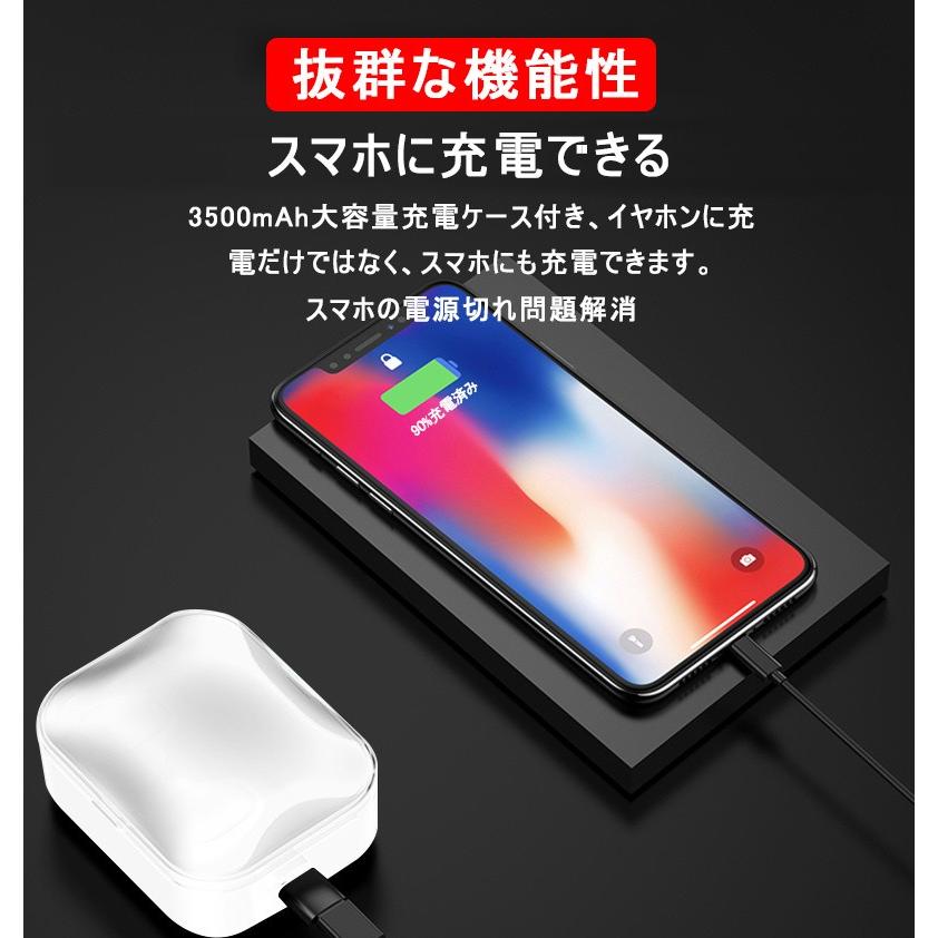 ワイヤレスイヤホン ブルートゥース イヤホン Bluetooth5.0 IPX7防水 日本語音声案内 3500mAh大容量充電ケース 左右分離型 ノイズキャンセリング iPhone Android｜meiseishop｜07