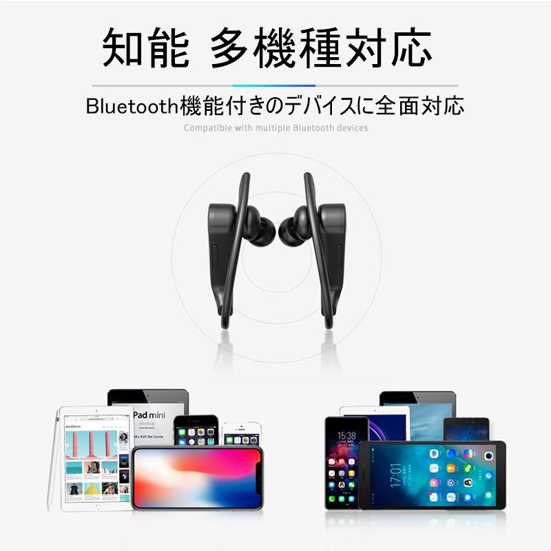 ワイヤレスイヤホン Bluetooth5.0 自動ペアリング 高音質 ブルートゥース 耳掛け式 イヤホン IPX7防水 1500mAh充電ケース付き 送料無料｜meiseishop｜18