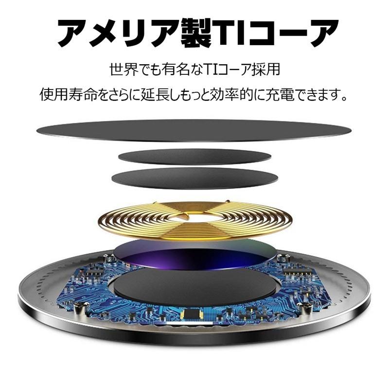 ワイヤレス充電器 Qi認証 micro USBプラグ 滑り止め 無線充電器 iphone17対応 置くだけ充電 チャージャー LEDライト 高速充電【PL保険加入済み製品・安心】 | 明誠 | 13
