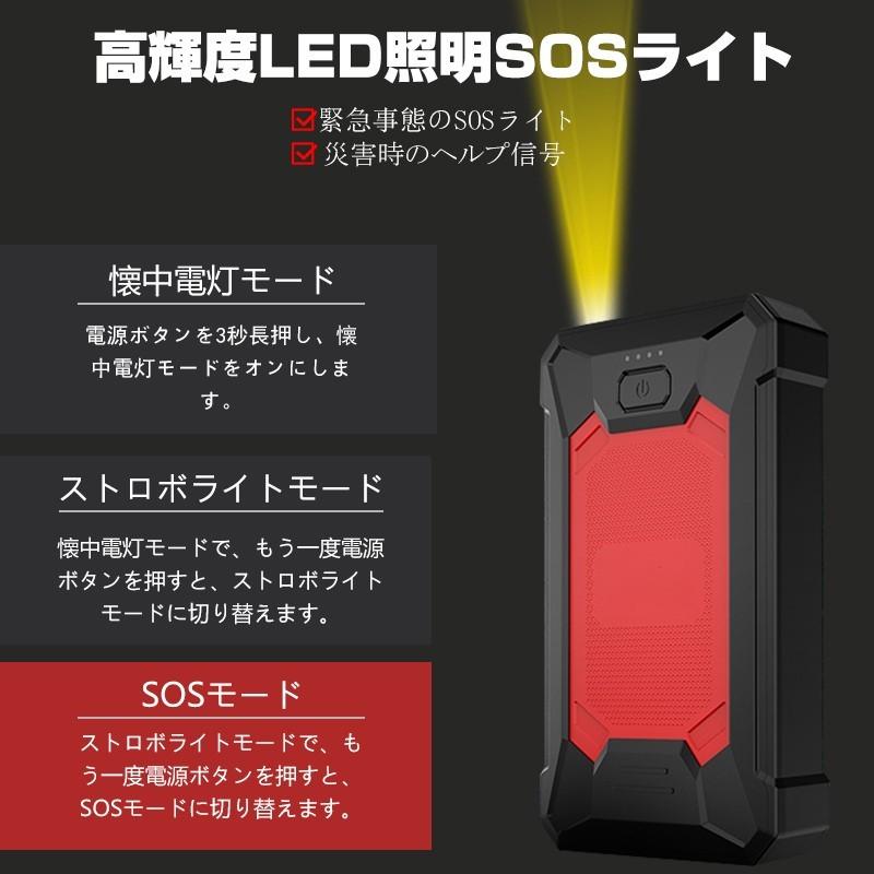 ジャンプスターター 12V車用エンジンスターター 10000mAh ポータブル充電器 USB出力 スマホ急速充電器/ブースターケーブル LEDフラッシュライト PSE認証｜meiseishop｜10