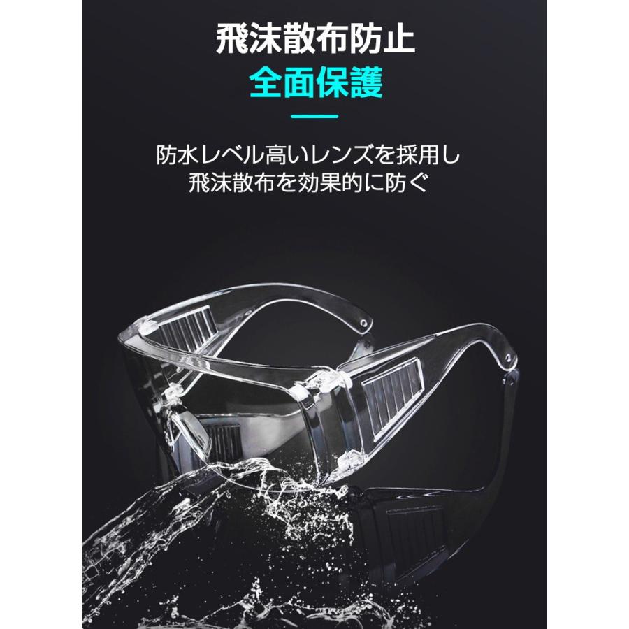 【3個セット】保護メガネ 保護めがね 安全ゴーグル 目を保護 防塵 眼鏡着用可 メガネ併用可 通気 防護 ウイルス 細菌 飛沫防止 飛沫対策 花粉症対策 実験室用｜meiseishop｜13